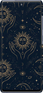 3D пластиковый матовый чехол Celestial Harmony: Sun & Moon Gold Mystic Pattern для Samsung Galaxy S20 FE G780F - 6778m-2075 изображение 