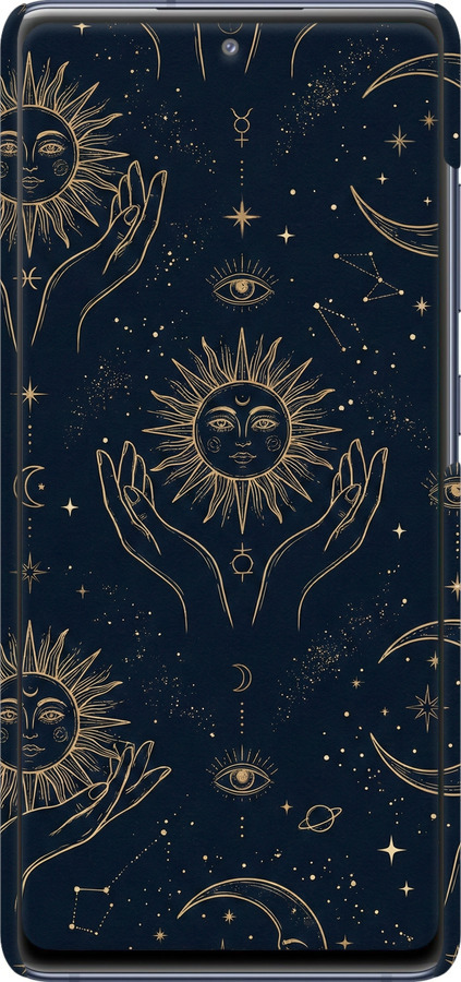 3D пластиковый матовый чехол Celestial Harmony: Sun & Moon Gold Mystic Pattern для Samsung Galaxy S20 FE G780F - 6778m-2075 изображение 