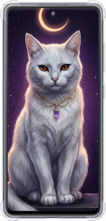 Силикон с усиленными углами чехол Mystic White Cat Gothic Dark Purple Gold для Samsung Galaxy S20 FE G780F - 6805sp-2075 изображение 