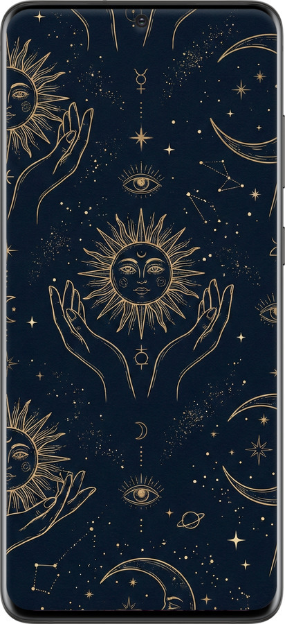 TPU чехол Celestial Harmony: Sun & Moon Gold Mystic Pattern для Samsung Galaxy S20 Plus - 6778b-1822 изображение 