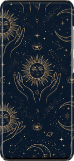 3D пластиковый матовый чехол Celestial Harmony: Sun & Moon Gold Mystic Pattern для Samsung Galaxy S20 Plus - 6778m-1822 изображение 