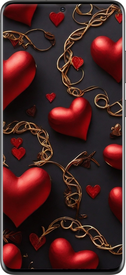 Силиконовый чехол Сердечки для Samsung Galaxy S20 Plus - 5831u-1822 изображение 