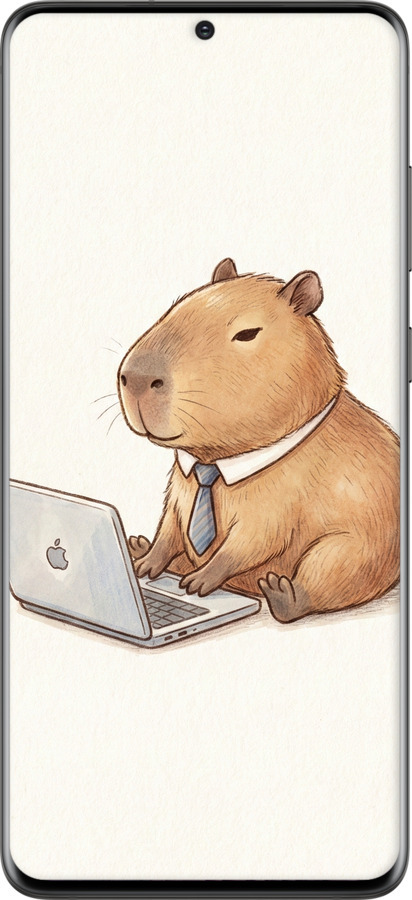 Силиконовый чехол Funny Capybara CEO Working для Samsung Galaxy S20 Plus - 6777u-1822 изображение 