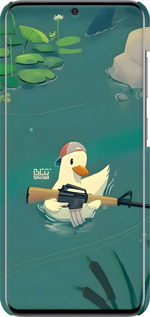 3D пластиковий матовий чехол Каченя з автоматом для Samsung Galaxy S20 - 6356m-1824 изображение 