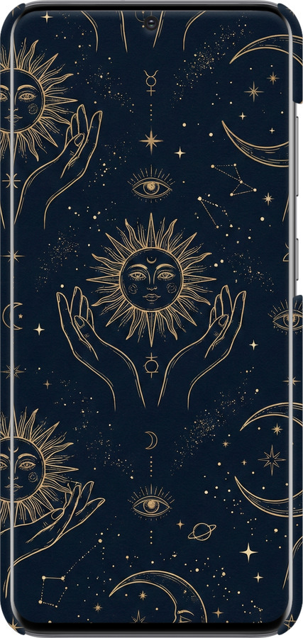 3D пластиковий матовий чехол Celestial Harmony: Sun & Moon Gold Mystic Pattern для Samsung Galaxy S20 - 6778m-1824 изображение 