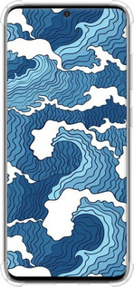Силикон с усиленными углами чехол Абстрактный рисунок морских волн для Samsung Galaxy S20 - 6538sp-1824 изображение 