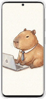 Силіконовий протиударний с посиленими кутами чехол Funny Capybara CEO Working для Samsung Galaxy S20 - 6777sp-1824 изображение 