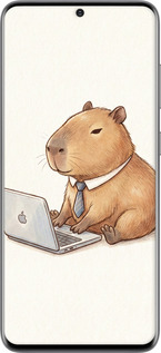 2D пластиковый чехол Funny Capybara CEO Working для Samsung Galaxy S20 - 6777t-1824 изображение 