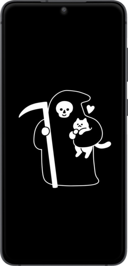 TPU чехол Мінімалістичний арт: смерть та кішка для Samsung Galaxy S21 FE - 6529b-2302 изображение 