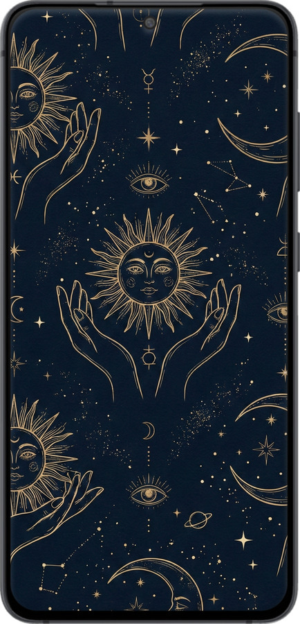 TPU чехол Celestial Harmony: Sun & Moon Gold Mystic Pattern для Samsung Galaxy S21 FE - 6778b-2302 изображение 