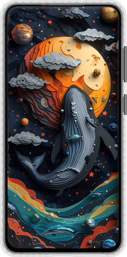 Чехол Bumper чехол Кит в космосе для Samsung Galaxy S21 FE - 6328pc-2302 изображение 