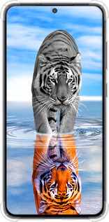 Силикон с усиленными углами чехол Тигр для Samsung Galaxy S21 FE - 6016sp-2302 изображение 