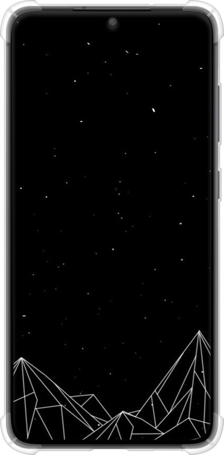 Силикон с усиленными углами чехол Черно белые абстрактные горы для Samsung Galaxy S21 FE - 6437sp-2302 изображение 