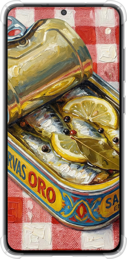 Силикон с усиленными углами чехол Vintage Sardine Tin Phone для Samsung Galaxy S21 FE - 6772sp-2302 изображение 