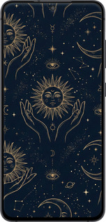 Силіконовий чехол Celestial Harmony: Sun & Moon Gold Mystic Pattern для Samsung Galaxy S21 FE - 6778u-2302 изображение 