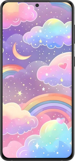 TPU чехол Облака и радуга для Samsung Galaxy S21 Plus - 6312b-2115 изображение 