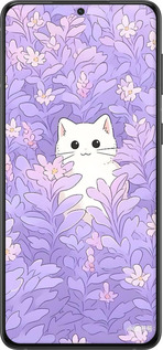 TPU чехол Котик в цветах для Samsung Galaxy S21 Plus - 6390b-2115 изображение 