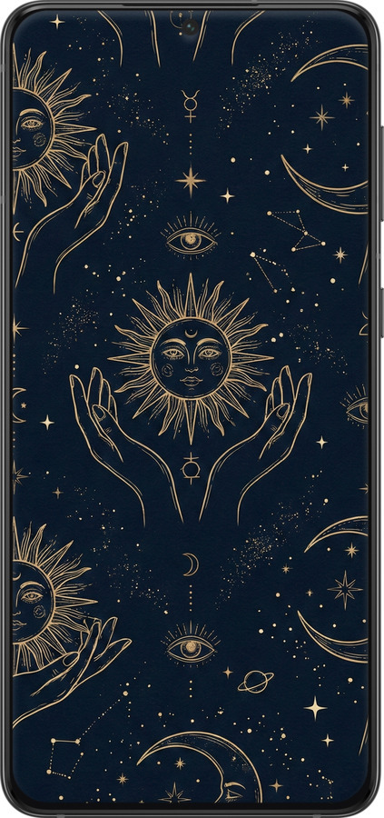 TPU чехол Celestial Harmony: Sun & Moon Gold Mystic Pattern для Samsung Galaxy S21 Plus - 6778b-2115 изображение 