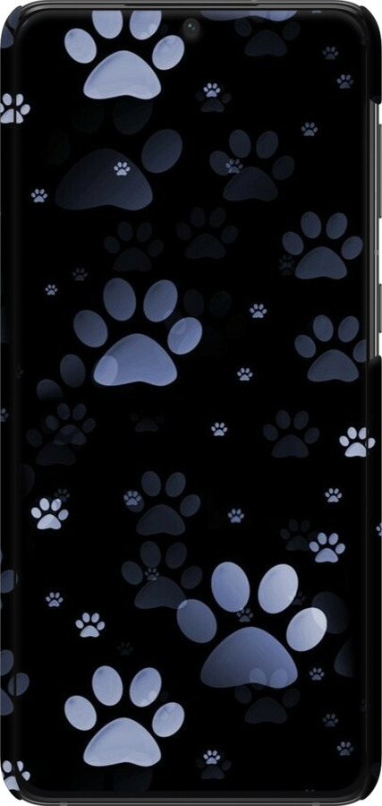 3D пластиковий матовий чехол З синіми відбитками лап для Samsung Galaxy S21 Plus - 6441m-2115 изображение 