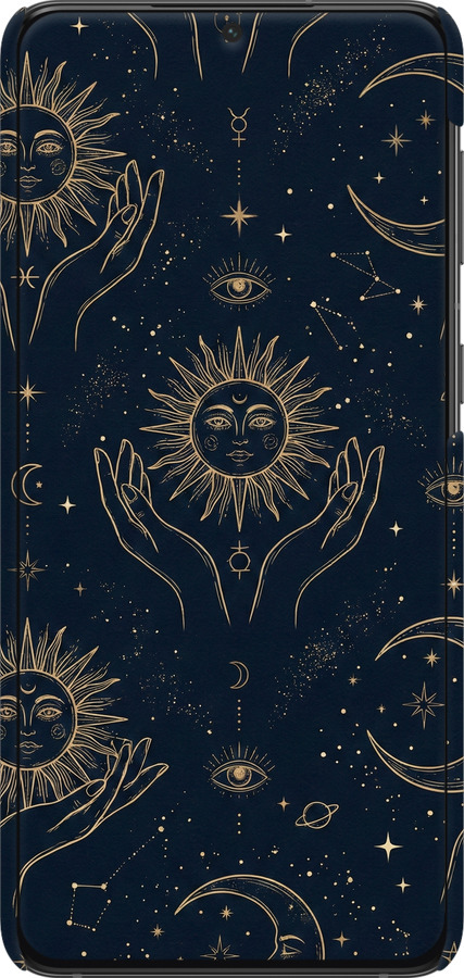 3D пластиковий матовий чехол Celestial Harmony: Sun & Moon Gold Mystic Pattern для Samsung Galaxy S21 Plus - 6778m-2115 изображение 