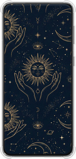 Силикон с усиленными углами чехол Celestial Harmony: Sun & Moon Gold Mystic Pattern для Samsung Galaxy S21 Plus - 6778sp-2115 изображение 