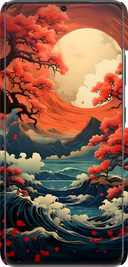 3D пластиковый матовый чехол Природа японии для Samsung Galaxy S21 Ultra (5G) - 6327m-2116 изображение 
