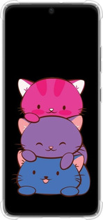 Силикон с усиленными углами чехол Милые кошки для Samsung Galaxy S21 Ultra (5G) - 6518sp-2116 изображение 
