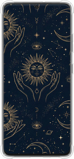 Силикон с усиленными углами чехол Celestial Harmony: Sun & Moon Gold Mystic Pattern для Samsung Galaxy S21 Ultra (5G) - 6778sp-2116 изображение 