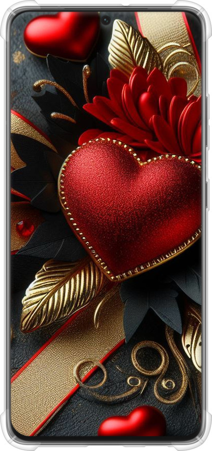 Силіконовий протиударний с посиленими кутами чехол Сердечки v2 для Samsung Galaxy S21 Ultra (5G) - 5832sp-2116 изображение 