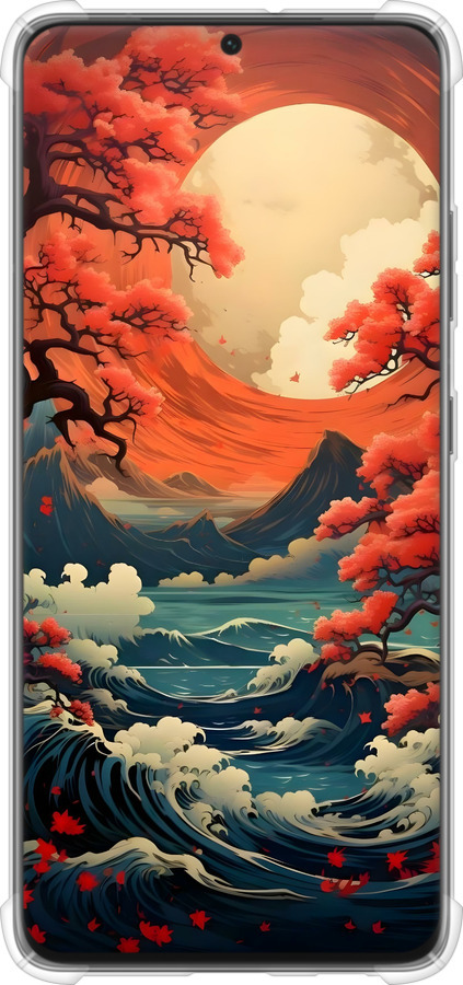 Силикон с усиленными углами чехол Природа японии для Samsung Galaxy S21 Ultra (5G) - 6327sp-2116 изображение 