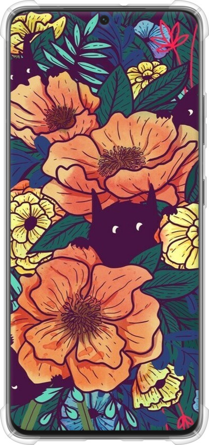 Силикон с усиленными углами чехол С изображением полевых цветов для Samsung Galaxy S21 Ultra (5G) - 6419sp-2116 изображение 