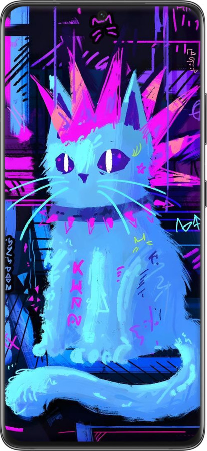 Силиконовый чехол Кот панк для Samsung Galaxy S21 Ultra (5G) - 6311u-2116 изображение 