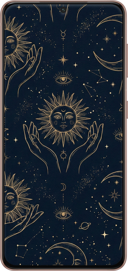 TPU чехол Celestial Harmony: Sun & Moon Gold Mystic Pattern для Samsung Galaxy S21 - 6778b-2114 изображение 