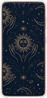 Силикон с усиленными углами чехол Celestial Harmony: Sun & Moon Gold Mystic Pattern для Samsung Galaxy S21 - 6778sp-2114 изображение 