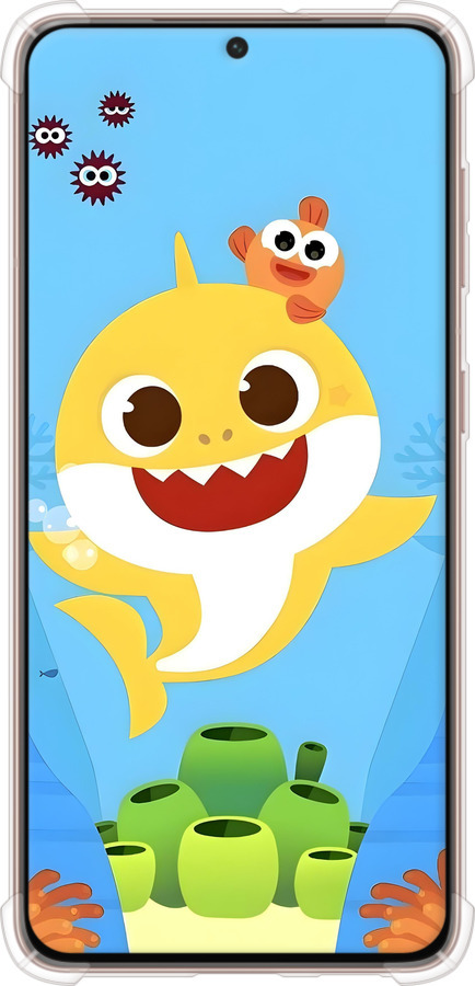 Силикон с усиленными углами чехол Бейби Шарк для Samsung Galaxy S21 - 6303sp-2114 изображение 