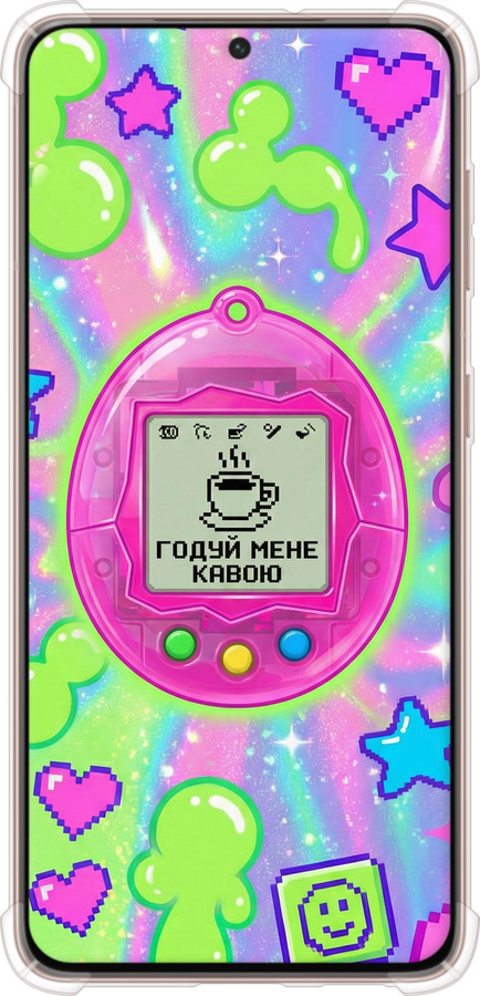 Силикон с усиленными углами чехол Y2K Aesthetic Retro Pet: Годуй мене кавою для Samsung Galaxy S21 - 6784sp-2114 изображение 