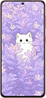 Силіконовий чехол Котик в цветах для Samsung Galaxy S21 - 6390u-2114 изображение 