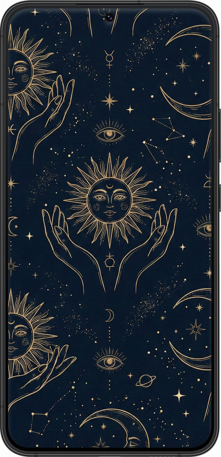TPU чехол Celestial Harmony: Sun & Moon Gold Mystic Pattern для Samsung Galaxy S22 Plus - 6778b-2495 изображение 