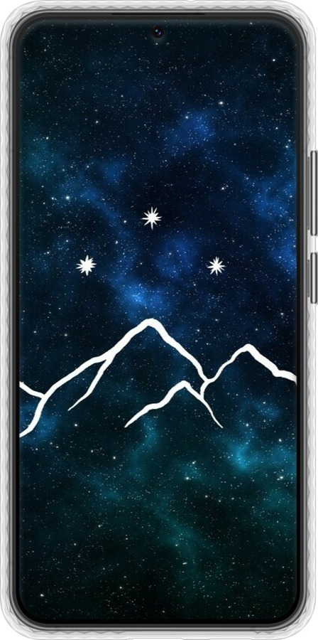 Чехол Bumper чехол Горы и звезды нарисованы на фоне галактики для Samsung Galaxy S22 Plus - 6490pc-2495 изображение 