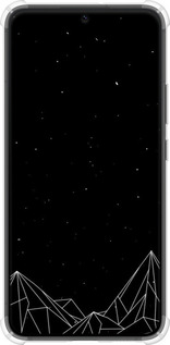 Силикон с усиленными углами чехол Черно белые абстрактные горы для Samsung Galaxy S22 Plus - 6437sp-2495 изображение 