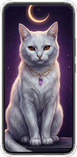 Силикон с усиленными углами чехол Mystic White Cat Gothic Dark Purple Gold для Samsung Galaxy S22 Plus - 6805sp-2495 изображение 