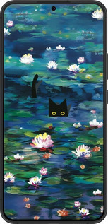 Силиконовый чехол Чехол с изображением водяных лилий Моне и кошек для Samsung Galaxy S22 Plus - 6399u-2495 изображение 