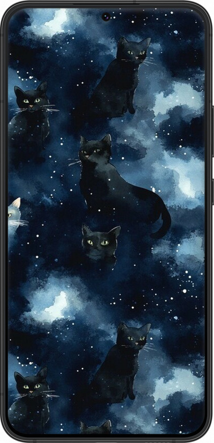 Силиконовый чехол Изображение Кошек с тёмной акварелью для Samsung Galaxy S22 Plus - 6521u-2495 изображение 
