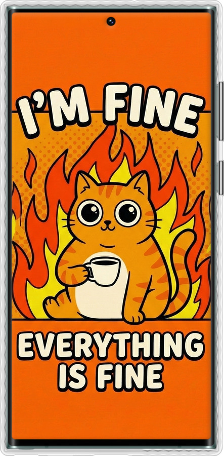 Чехол Bumper чехол Funny Cat для Samsung Galaxy S22 Ultra - 6786pc-2500 изображение 