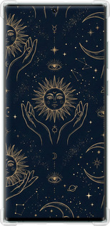 Силикон с усиленными углами чехол Celestial Harmony: Sun & Moon Gold Mystic Pattern для Samsung Galaxy S22 Ultra - 6778sp-2500 изображение 