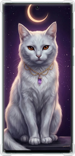 Силіконовий протиударний с посиленими кутами чехол Mystic White Cat Gothic Dark Purple Gold для Samsung Galaxy S22 Ultra - 6805sp-2500 изображение 