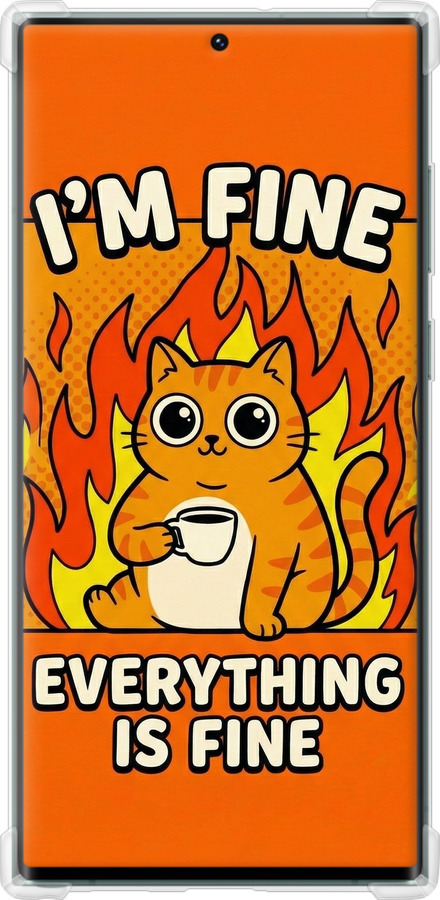 Силіконовий протиударний с посиленими кутами чехол Funny Cat для Samsung Galaxy S22 Ultra - 6786sp-2500 изображение 