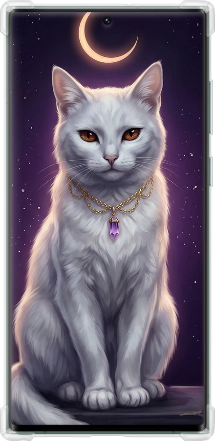 Силіконовий протиударний с посиленими кутами чехол Mystic White Cat Gothic Dark Purple Gold для Samsung Galaxy S22 Ultra - 6805sp-2500 изображение 