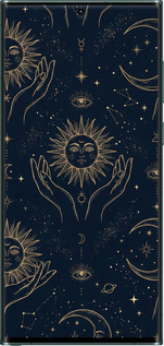 Силиконовый чехол Celestial Harmony: Sun & Moon Gold Mystic Pattern для Samsung Galaxy S22 Ultra - 6778u-2500 изображение 