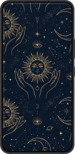 TPU чехол Celestial Harmony: Sun & Moon Gold Mystic Pattern для Samsung Galaxy S22 - 6778b-2494 изображение 